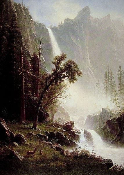 Albert Bierstadt Bridal Veil Falls. Yosemite France oil painting art
